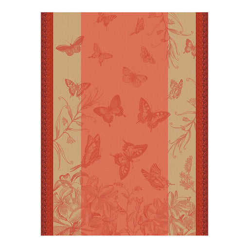 Le Jacquard Français | Jardin Des Papillion Tea Towel featuring an elegant butterfly and floral motif, perfect for adding sophistication to any kitchen setting at Athens Cooks.