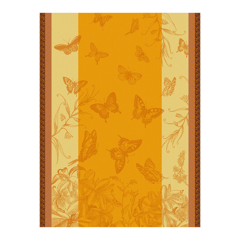Le Jacquard Français | Jardin Des Papillion Tea Towel with butterfly and floral designs, capturing elegance and nature's harmony for sophisticated kitchen decor.