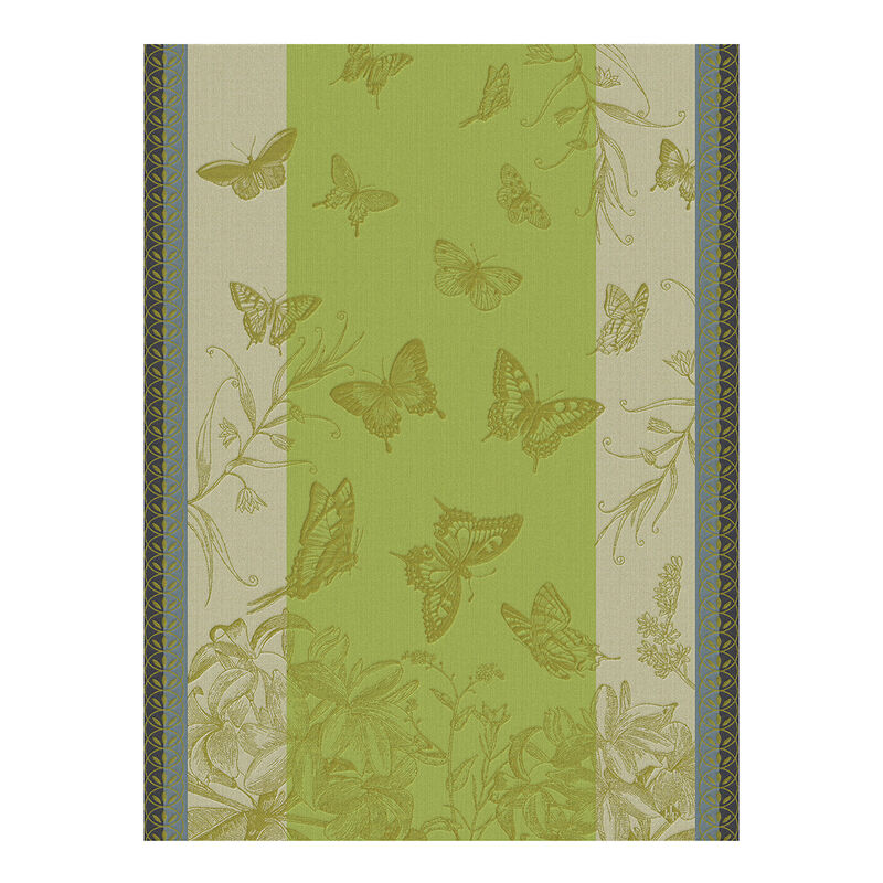 Le Jacquard Français | Jardin Des Papillion Tea Towel featuring a botanical design with butterflies, ideal for elevating kitchen elegance with luxury and nature-inspired charm.