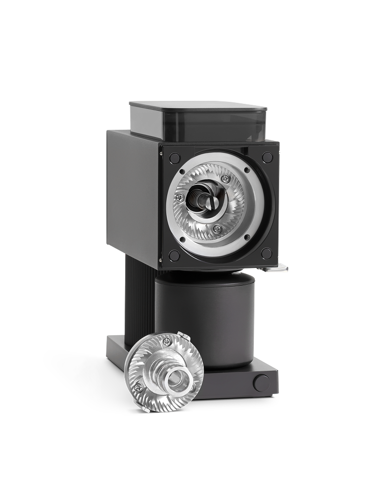 FELLOW | Ode Brew Grinder Gen 2, Matte Black, showing conical-burr setup and housing, ideal for precise coffee grinding in Athens Cooks' curated kitchen collection.