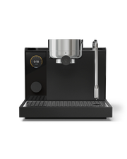 FELLOW | Espresso Series 1, Black, countertop machine with brew group, portafilter, steam-wand, and control knob, offering stable, professional-level espresso performance for home use.