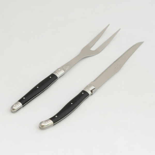 The French Farm | Laguiole by Jean Dubost | Carving Set with Black Handles in a Box