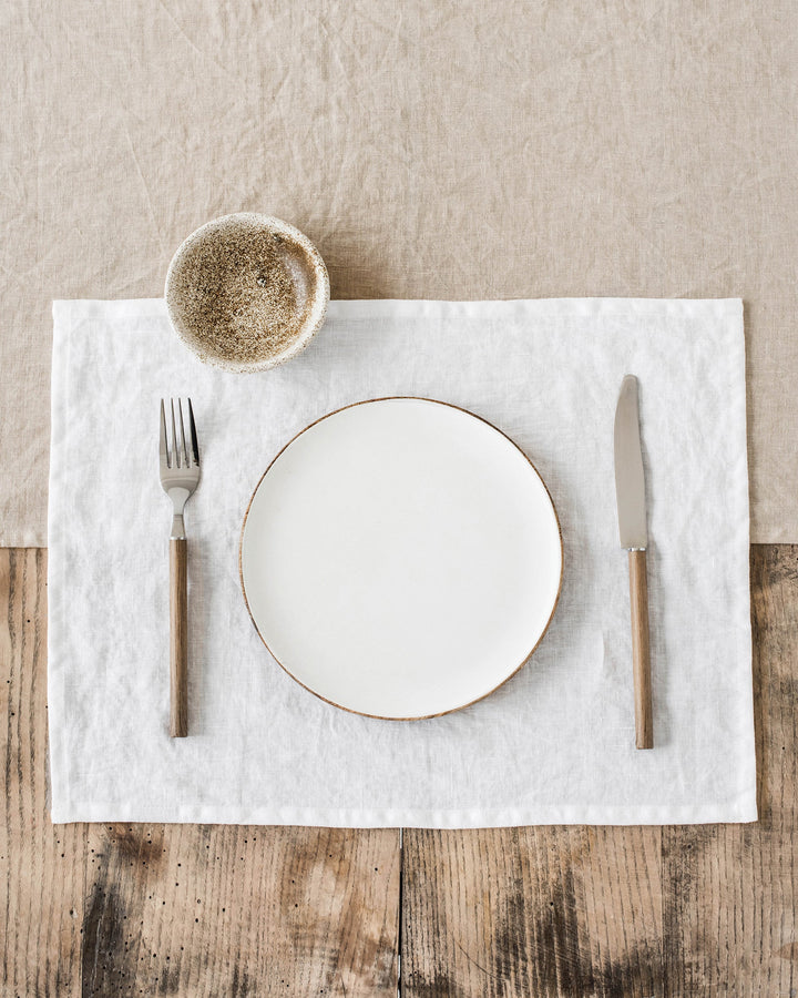 MagicLinen | Linen Placemats, White, Set of 2