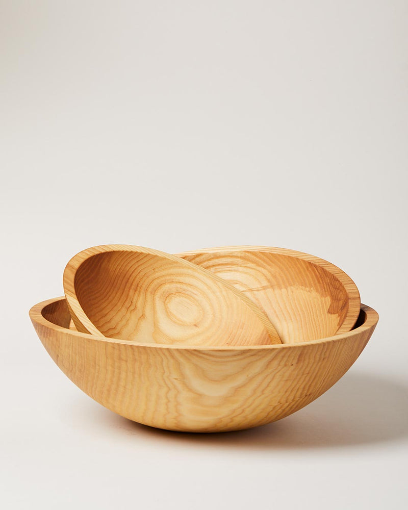 Farmhouse Pottery | Crafted Wooden Bowls - 17 Inches Natural