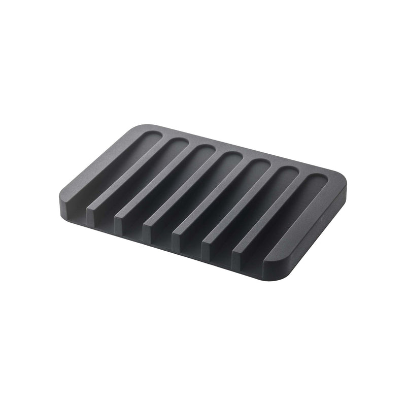 Yamazaki Home | Flow Self-Draining Soap Tray, Silicone, White: A stylish, water-resistant tray with a drainage design to keep soap dry and counters clean.