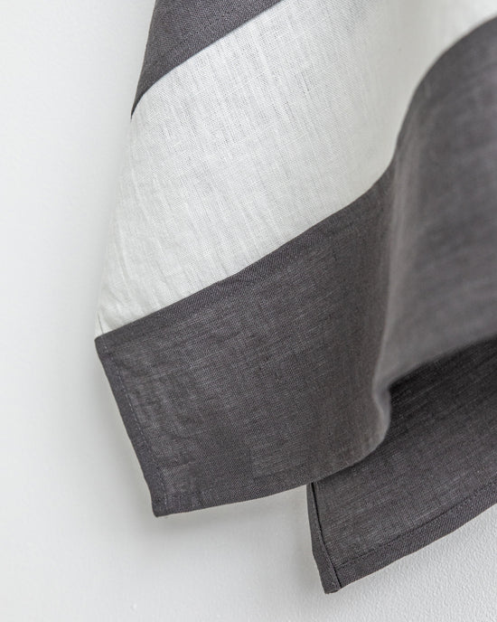 MagicLinen | Striped Linen Tea Towel | Kitchen towel Zero-waste: Charcoal Gray
