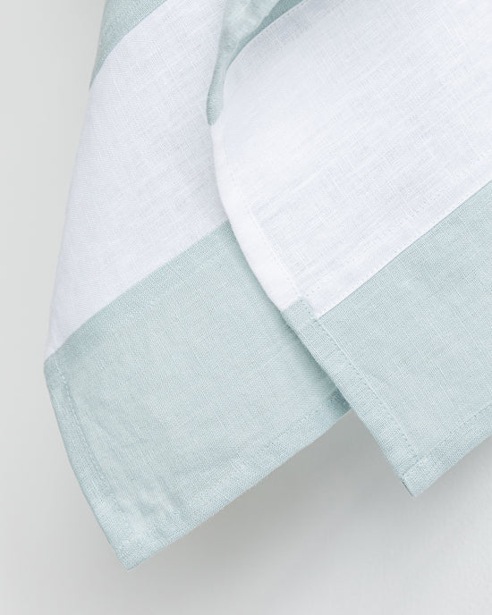 MagicLinen | Striped Linen Tea Towel | Kitchen towel Zero-waste: Dusty Blue