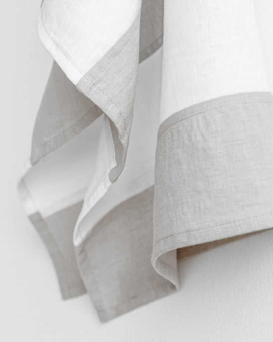 MagicLinen | Striped Linen Tea Towel | Kitchen towel Zero-waste: Light Gray