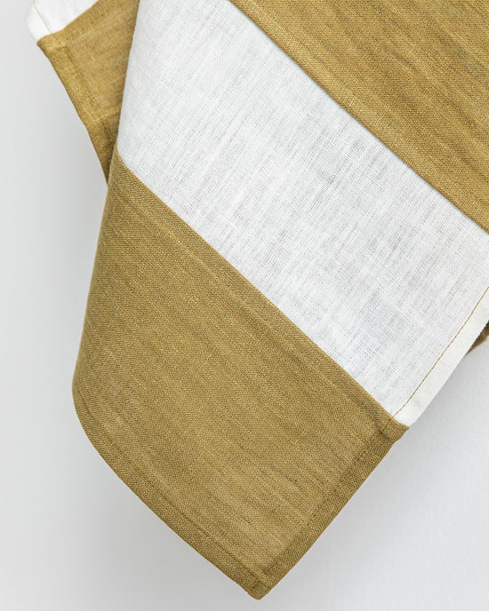 MagicLinen | Striped Linen Tea Towel | Kitchen towel Zero-waste: Olive Green