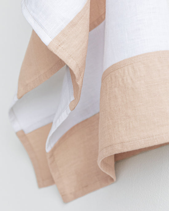 MagicLinen | Striped Linen Tea Towel | Kitchen towel Zero-waste: Peach