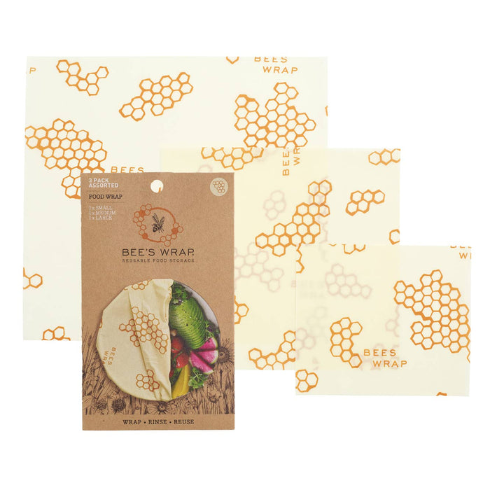 Beeswax Wrap 3 Pack S, M, L 100% Organic Cotton | Beeswax Wrap | Beeswax Wraps for Food | Bees Wrap | Bees Wrap Reusable Food Wrap | Beeswax Wraps 