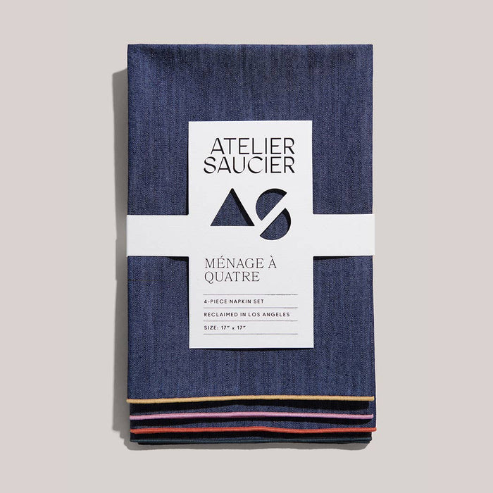 Atelier Saucier | Rainbow Denim Napkin Set