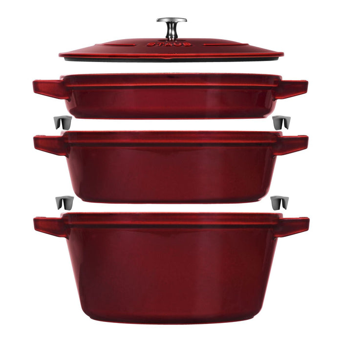 Staub | Stackable 4-in-1 Cast Iron Cookware Set