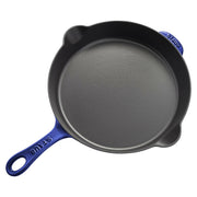 STAUB Traditional Deep Fry Pan 11 inch - Deep Blue, featuring higher sides for reduced splatter, enameled cast iron for even searing, ideal for versatile everyday cooking.