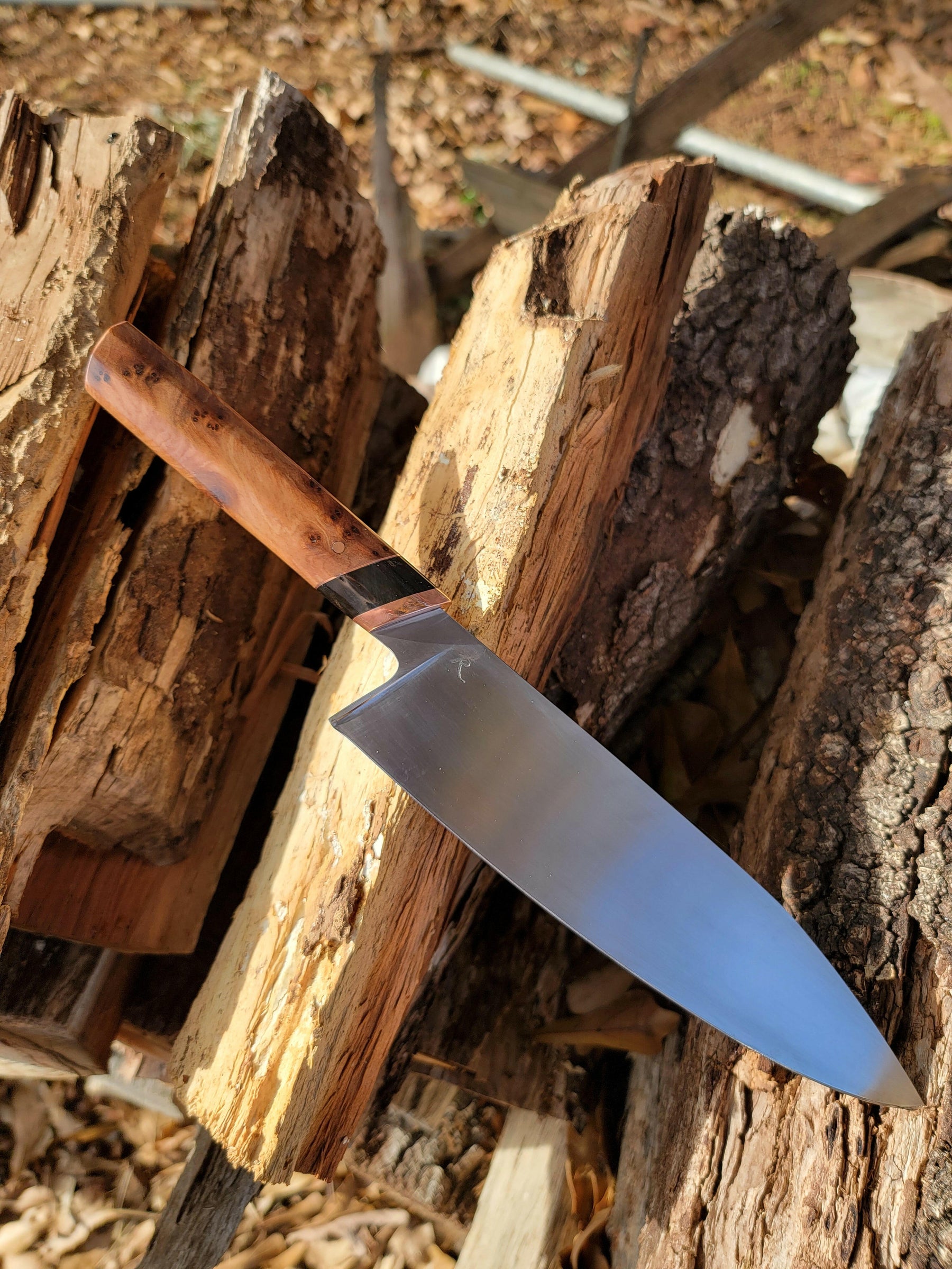 Rhimer Rhymer Knives | 8 Inches Chef Knives - Hamon Buffalo Horn + Teak Burl ...