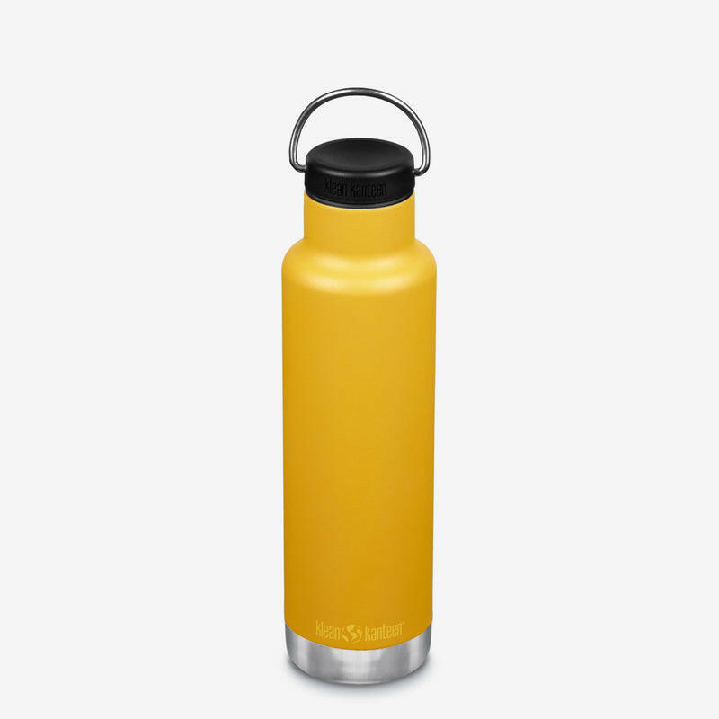 Klean Kanteen | 20oz Classic Insulated Water Bottle with Loop Cap, featuring durable insulation and a black lid, ideal for long-lasting beverage temperature control.