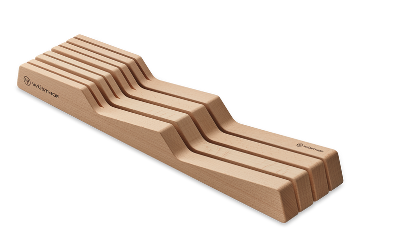Wüsthof | In-Drawer Knife Tray - Small, designed for safely storing up to seven knives in a compact beech wood tray, ideal for maximizing kitchen drawer space.