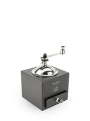 Peugeot | Roellinger Pepper Mill, 5 inches - Chocolate, featuring a hand-crank design with a front drawer for freshly ground pepper, inspired by traditional craftsmanship.