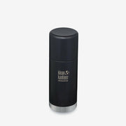 Klean Kanteen | 25oz Insulated Thermos with Built-In Cup + Pourer - Black, showcasing its sleek cylinder design and integrated stainless steel cup for versatile use.