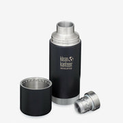 Klean Kanteen 25oz Insulated Thermos with Built-In Cup and Pourer, showcasing its sleek, durable design and versatile functionality for outdoor and urban use.