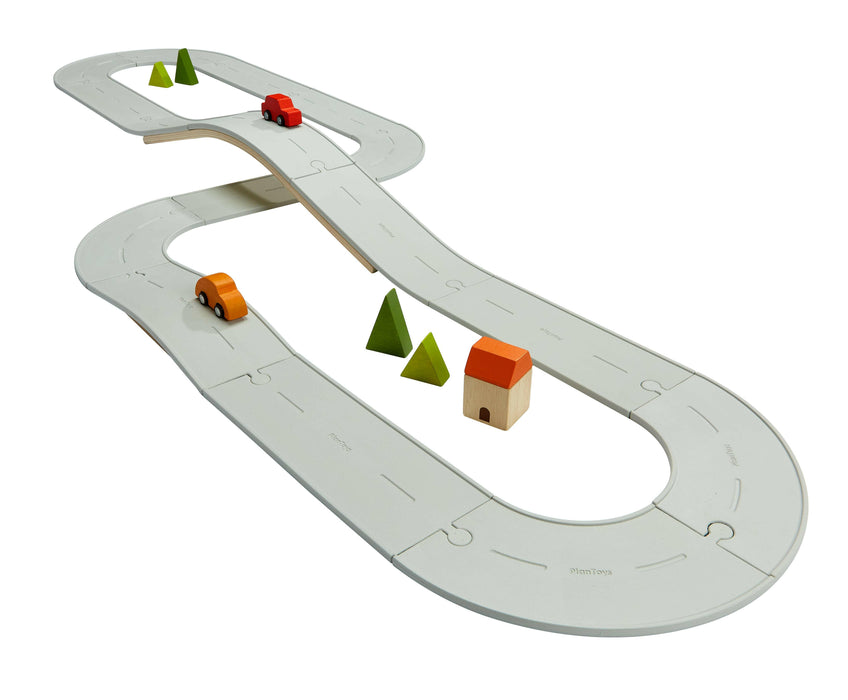 PlanToys | Rubber Road + Rail Set