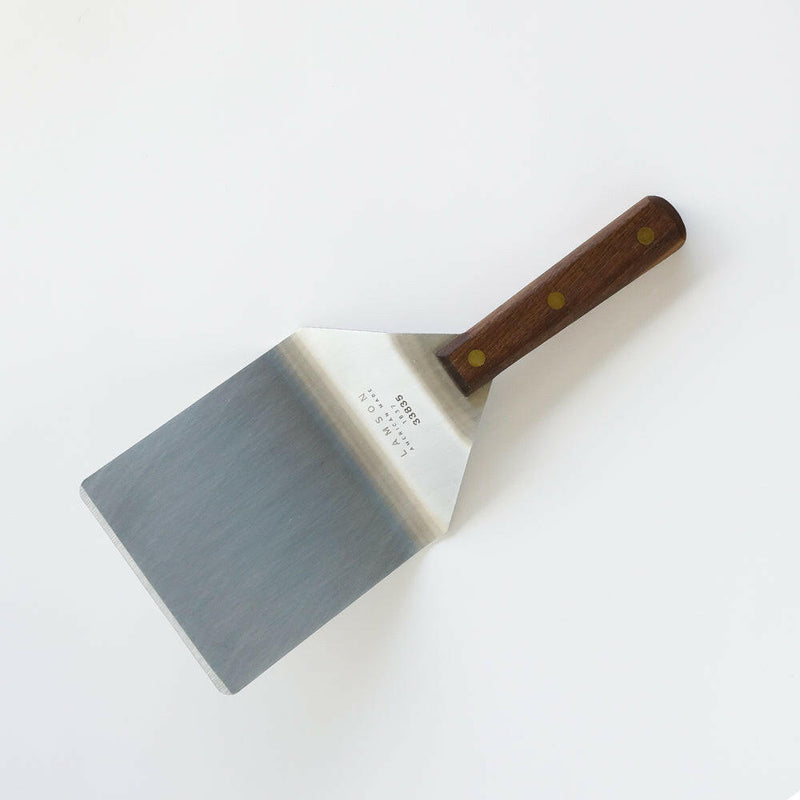 Lamson | 5" x 6" Hamburger Turner with Walnut Handle.
