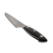 Zwilling | Kramer Damascus Knife Collection - 12 Double Cut Honing Steel, showcasing a broad, 101-layer Chevron Damascus blade with a black linen Micarta handle.