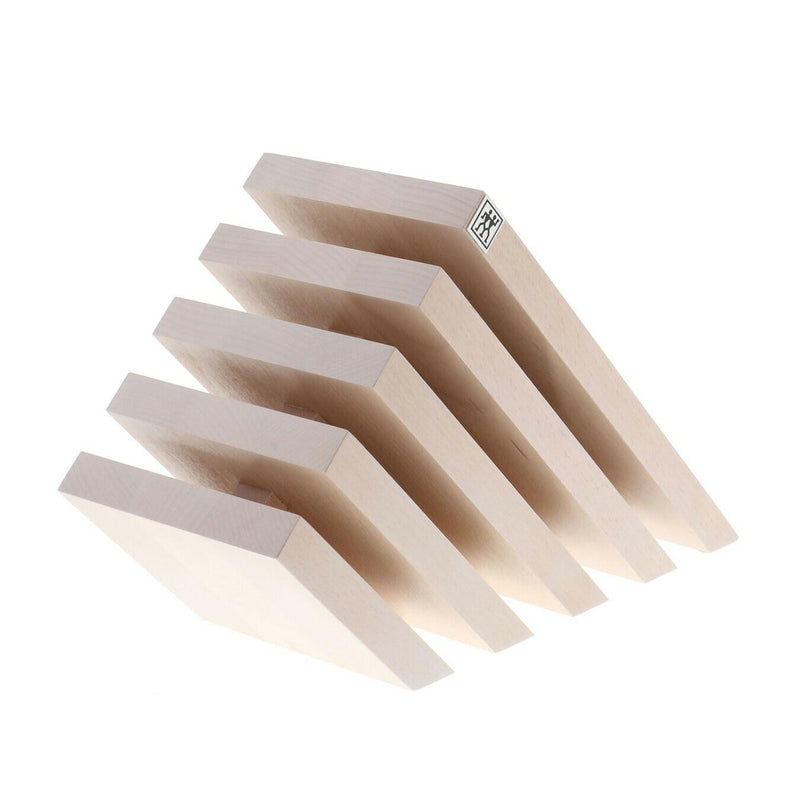 ZWILLING J.A. Henckels Italian Beechwood Magnetic Knife Block, upright design, showcases up to 10 knives; crafted in Italy for elegance and sustainability.