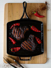 Lodge Blacklock | Triple Seasoned Cast Iron Square Grill Pan.