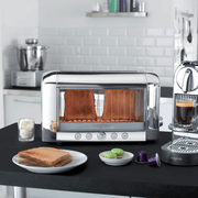 Magimix | Vision Toaster - Cream with see-through glass windows, adjustable browning levels, and pre-programmed settings for perfect toasting. Ideal for bagels and thick slices.