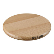 Staub | Magnetic Trivets - Round 9 crafted from hardwood, designed for STAUB Cocottes, enhancing dining elegance while protecting surfaces with heat resistance up to 200°C.