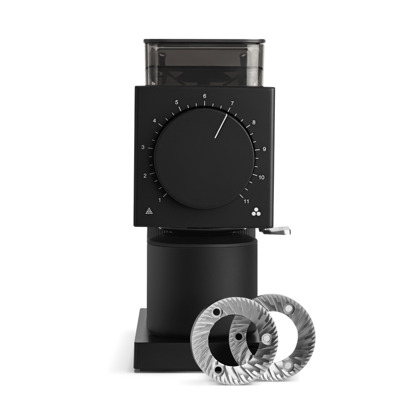 Fellow | Ode Brew Grinder Gen 2 - Matte White, featuring upgraded Gen 2 Brew Burrs, with 100g capacity and anti-static technology for diverse brewing methods in Athens Cooks' collection.