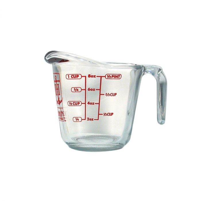  Anchor Hocking Glass Measuring Cups, 3 Piece Set (1 Cup, 2 Cup,  4 Cup liquid measuring cups): Glass Mesuring Cup: Home & Kitchen