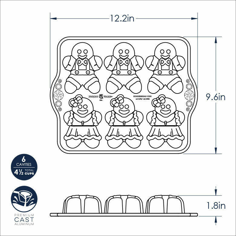 Nordic Ware | Gingerbread Kids Cakelet Pan.