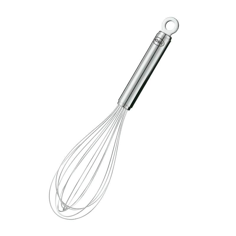 Rösle | Whisks - Egg Whisk 10.6 with slender handle, wide-spaced fine wires, ideal for whisking pancake batters, cream mixes, sauces, and soups.