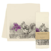 Eric and Christopher American Woodlands Collective Tea Towel featuring a fox, made from 100% pre-shrunk flour sack cotton with screen-printed craftsmanship.