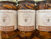 Lucky Bee Farms Honeycomb Jar, showcasing raw, unfiltered honey from Athens, GA, encapsulated in a mason jar, highlighting natural sweetness from local wildflowers.