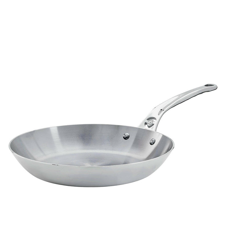 de Buyer | Mineral B PRO Carbon Steel Fry Pan - 12 with handles, ideal for high-temperature cooking, showcasing premium French craftsmanship and durable, naturally non-stick design.
