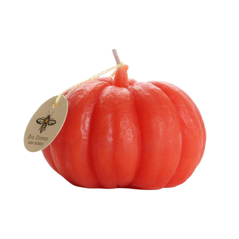 Big Dipper Wax Works | Beeswax Pumpkin Candles - Large, a handcrafted beeswax candle shaped like a pumpkin, ideal for autumn table settings and festive displays.