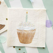 Hester & Cook Birthday Collection - Birthday Candles Guest Napkin, featuring whimsical candle designs, perfect for adding a festive touch to any birthday celebration table setting.