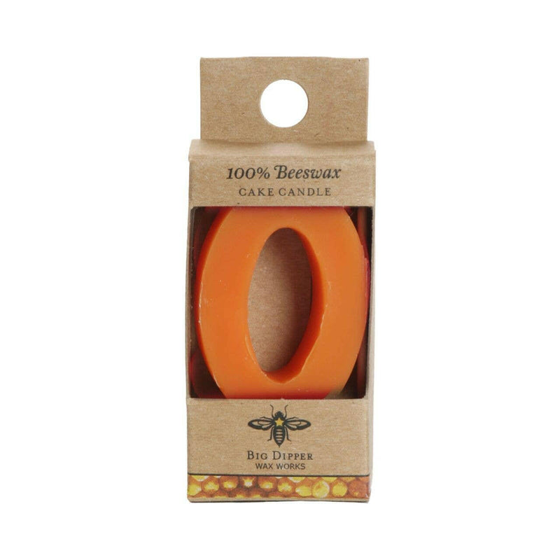 Big Dipper Wax Works Birthday Number Cake Candle, made of pure beeswax, displayed with a wooden pick for easy cake placement, perfect for celebrations.
