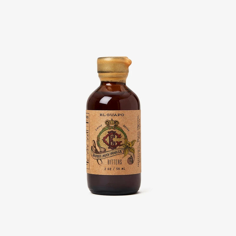 El Guapo | Bitters - Holiday Pie: A bottle of artisanal bitters, known for bold flavors, ideal for enhancing cocktails, reflecting Southern authenticity, available at Athens Cooks, a specialty kitchen store.