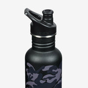 Klean Kanteen | 27oz Classic Water Bottle with Sport Cap - Black, features a camouflage design, ideal for active lifestyles and easy hydration.