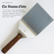 Lamson | 5" x 6" Hamburger Turner with Walnut Handle.