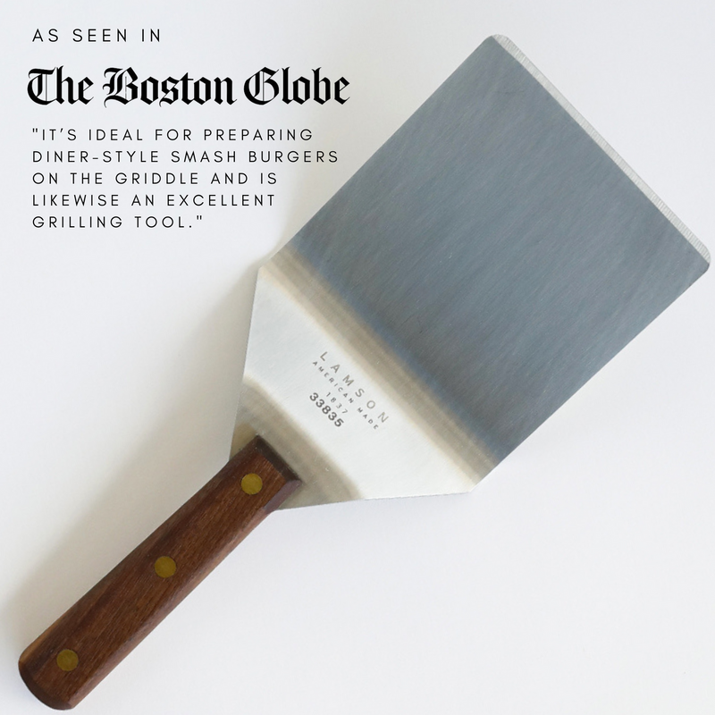 Lamson | 5" x 6" Hamburger Turner with Walnut Handle.