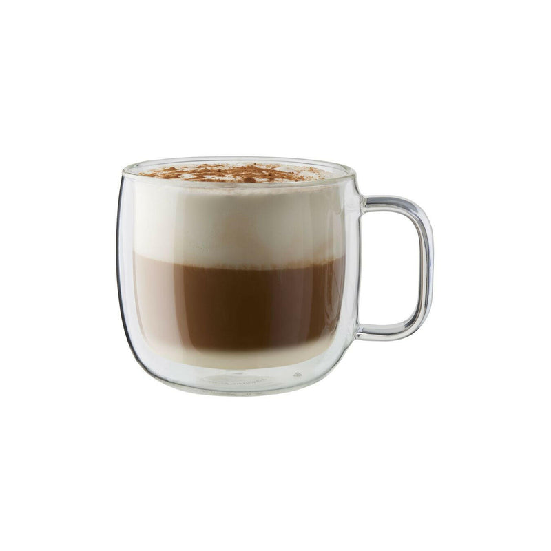 Double-Wall Glassware Collection - Cappuccino | Set of 2: Elegant, mouth-blown glasses designed to maintain beverage temperature, enhancing your dining experience with functional artistry.