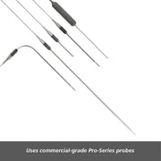 ThermoWorks ChefAlarm Cooking Alarm Thermometer + Timer in orange, featuring large digits, backlight, and Pro-Series probe, ideal for commercial and home cooking.