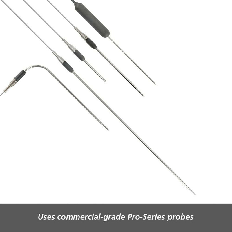 ThermoWorks ChefAlarm Cooking Alarm Thermometer + Timer in orange, featuring large digits, backlight, and Pro-Series probe, ideal for commercial and home cooking.