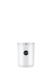 Jura Cool Control 0.6L Milk Cooler enhances coffee preparation by maintaining milk at 39°F, complementing JURA machines with its sleek, high-quality design.