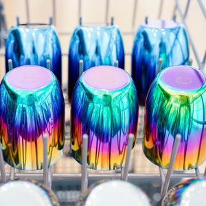 Ahimsa | Stainless Steel Kids Dishes - Fork + Spoon Set - Classic, featuring durable, stackable, dishwasher-safe utensils promoting healthy eating for children, designed by a pediatrician-mom.